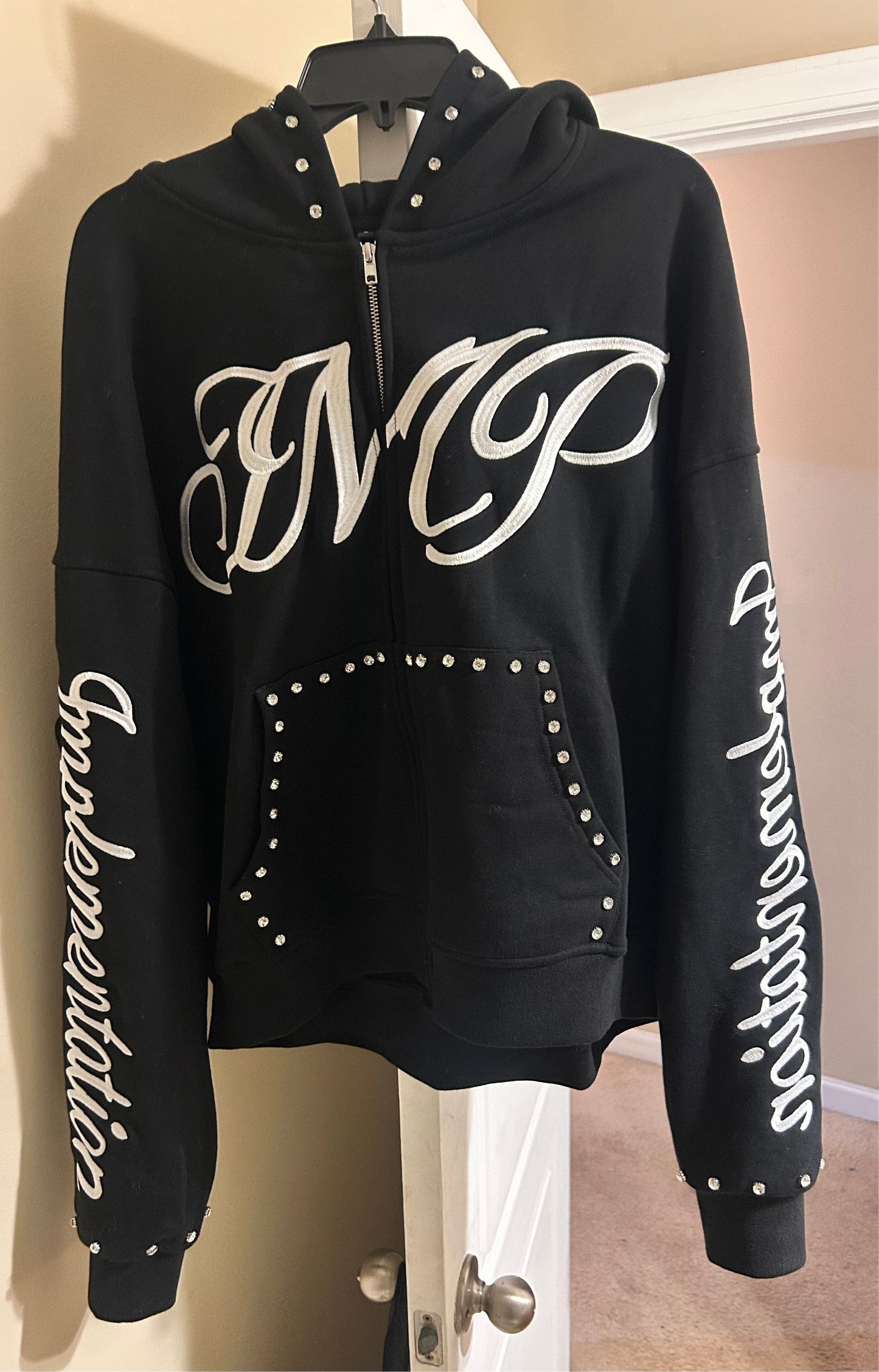 Black Impl6ment zip-up