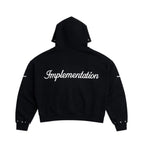 Black “Impl6ment” Zip Up