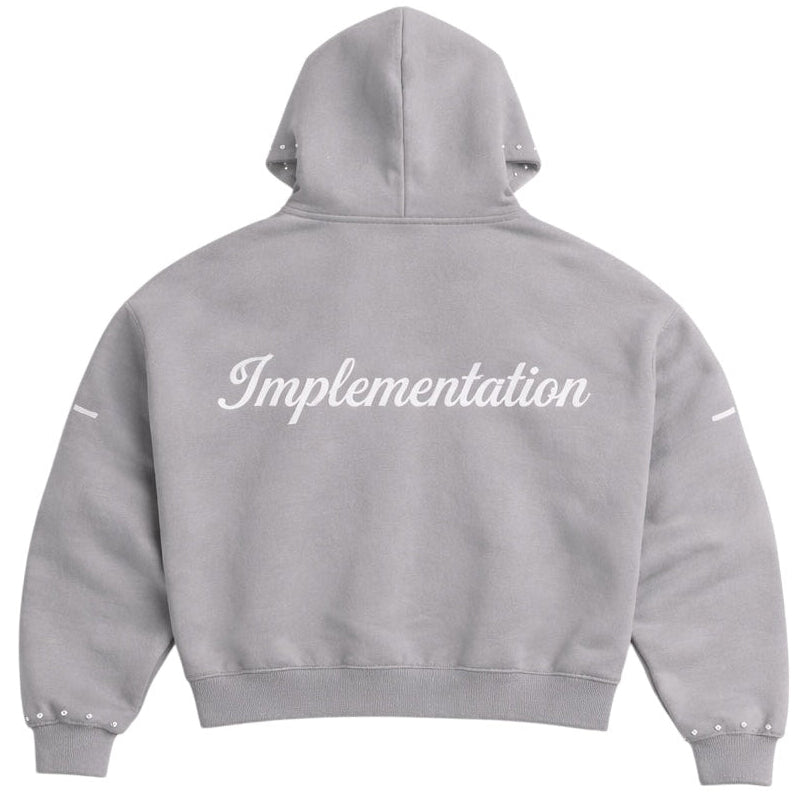 Grey “Impl6ment” Zip Up