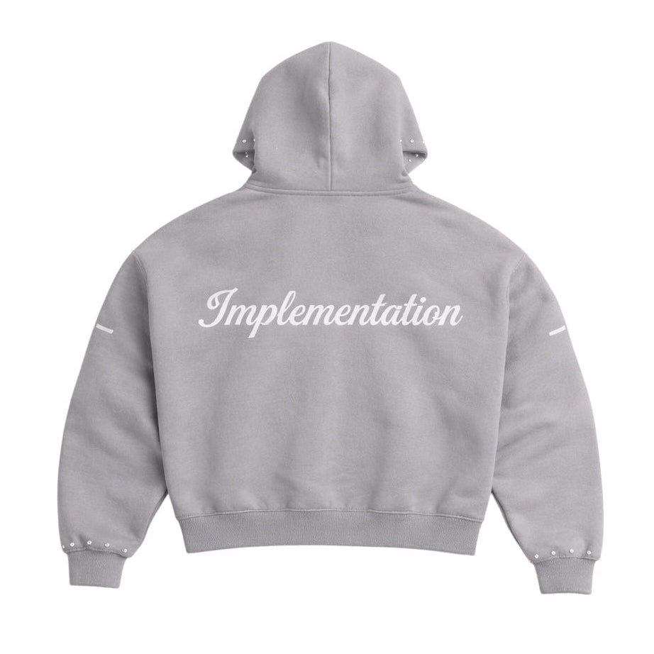 Grey “Impl6ment” Zip Up