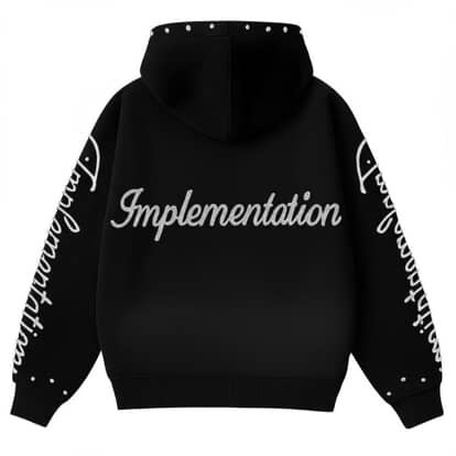 Black Impl6ment zip-up