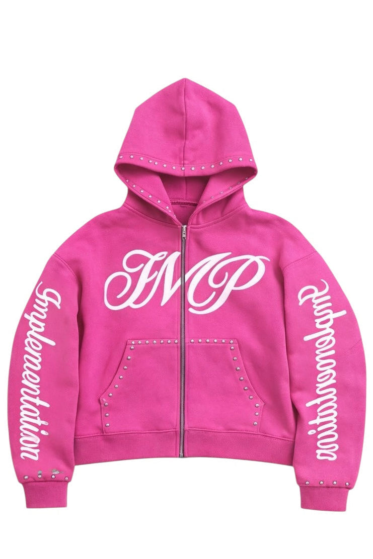 Pink “Impl6ment” Zip up